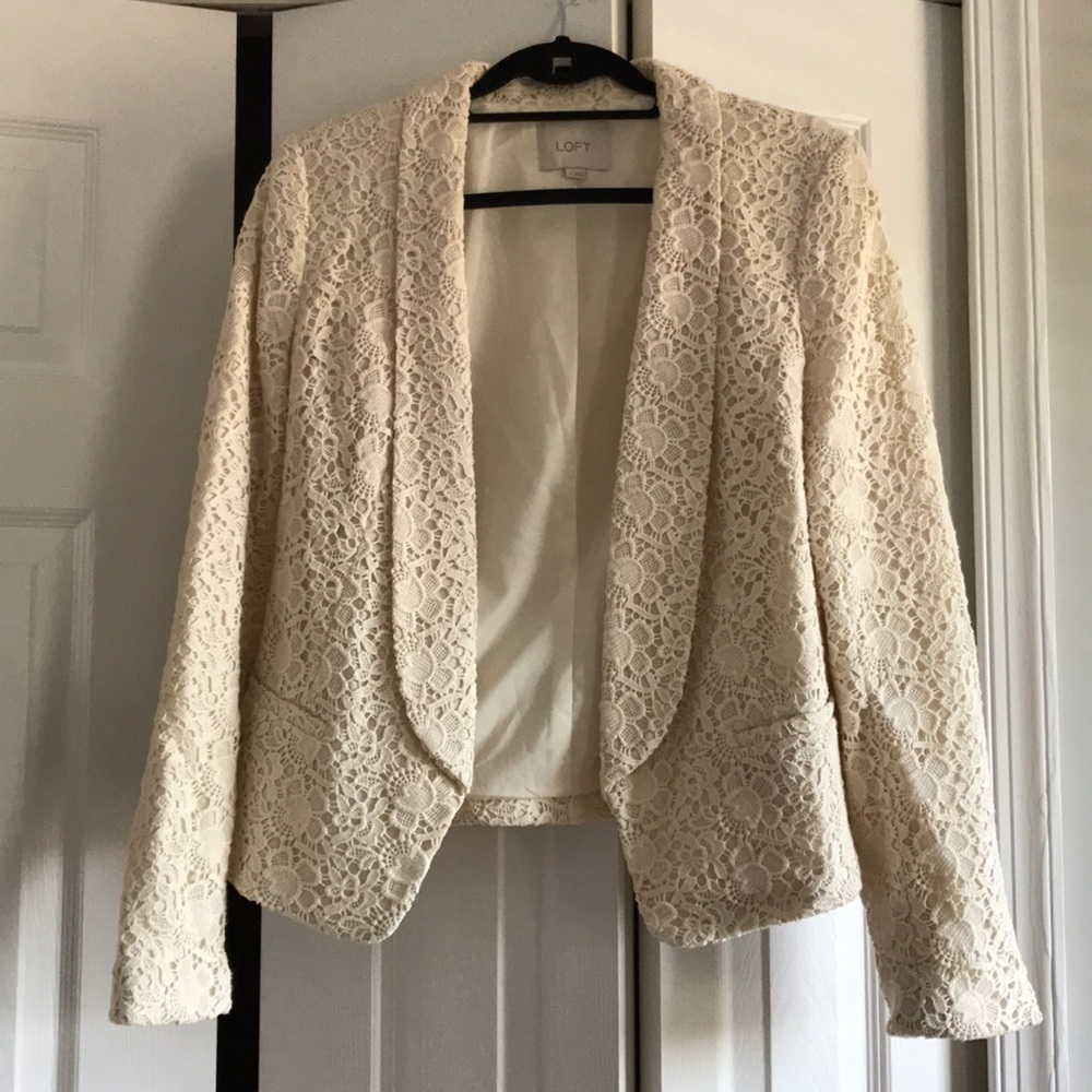 Loft Cream Lace Blazer